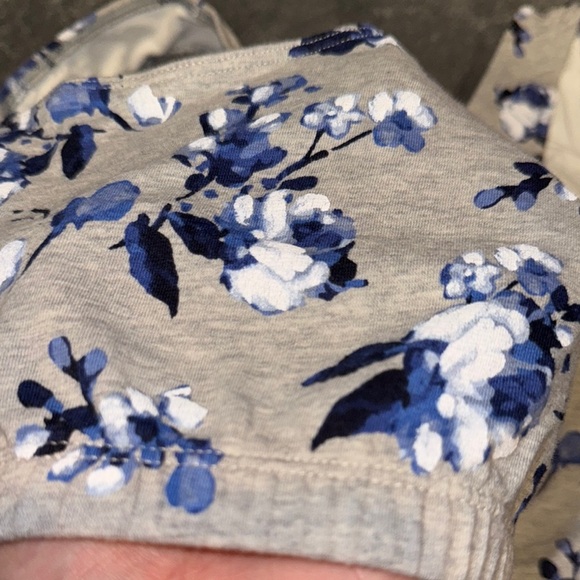 Fruit of the Loom- Blue Floral Print Crop Top size 42 - Picture 7 of 8